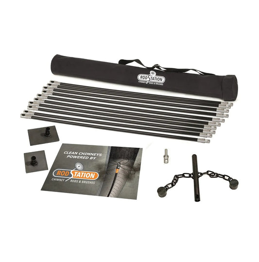 Ceramic/Clay Chimney Flue Liner Breaker Kit (Rigid Rod Setup)